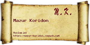 Mazur Koridon névjegykártya